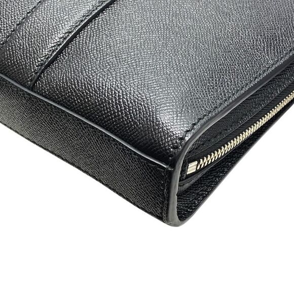 Bvlgari Business Bag Briefcase Document Purse Handbag 2WAY PVC Leather Black - Picture 4 of 10